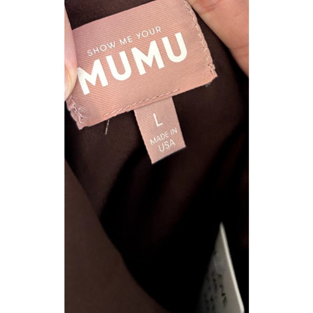Show Me Your Mumu Jasmine Halter Maxi Dress Chocolate Luxe Satin L NWT - Picture 7 of 9